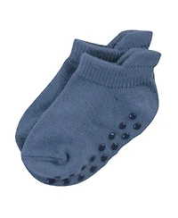 Touched by Nature Baby Boys Organic Cotton Socks with Non-Skid Gripper for Fall Resistance, Solid