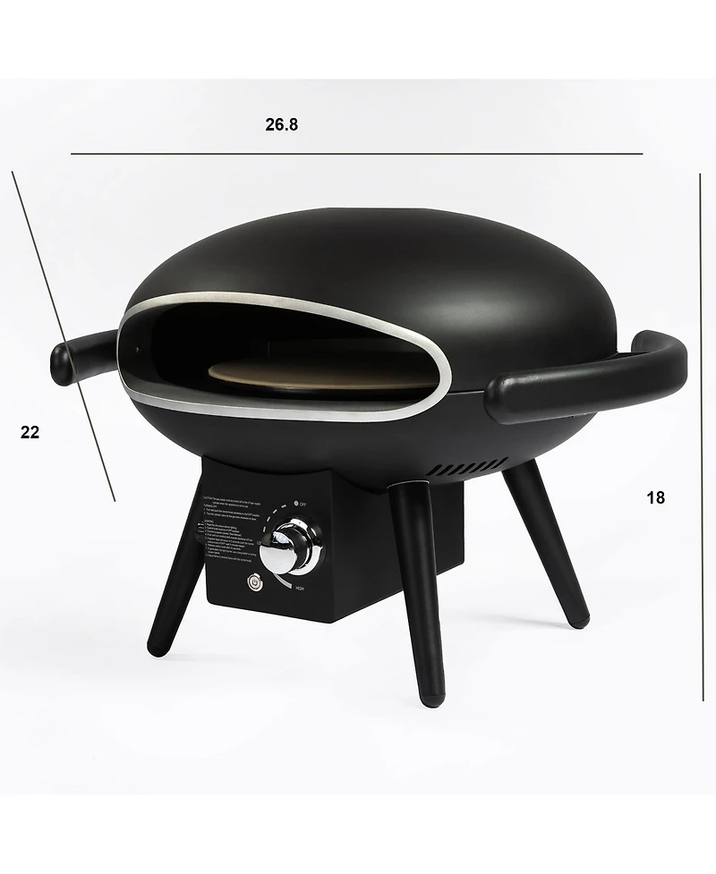 Gas Pizza Oven, Propane Outdoor Pizza Oven, Portable Pizza Oven For 12 Inch Pizzas, With Gas Hose & Regulator