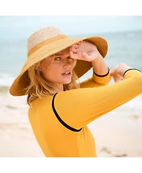 Brunna.co Riri Duo Jute Handwoven Straw Hat In Nude & Golden Yellow