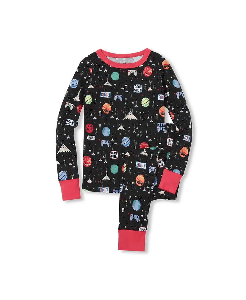 Lands' End Kids Long Sleeve Top and Bottom Snug Fit Pajama Set