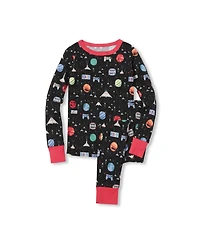 Lands' End Kids Long Sleeve Top and Bottom Snug Fit Pajama Set