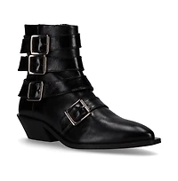 Eras Black Leather Ankle Boots
