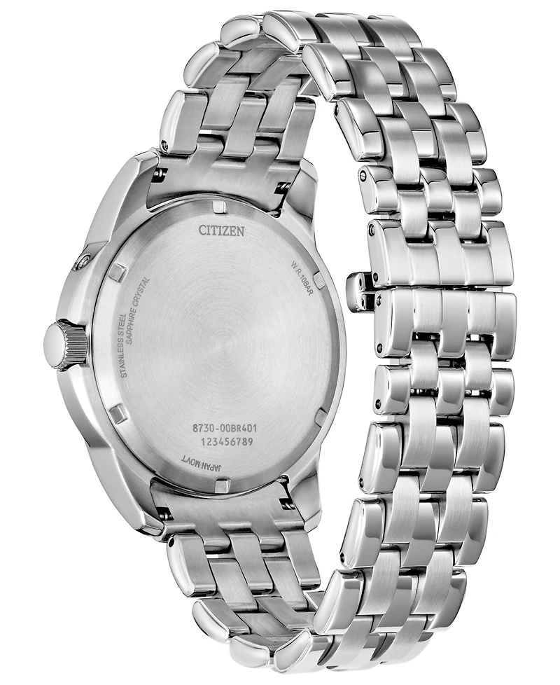 Citizen Men's Classic Calendrier Silver-Tone Stainless Steel Bracelet Watch 41.8mm