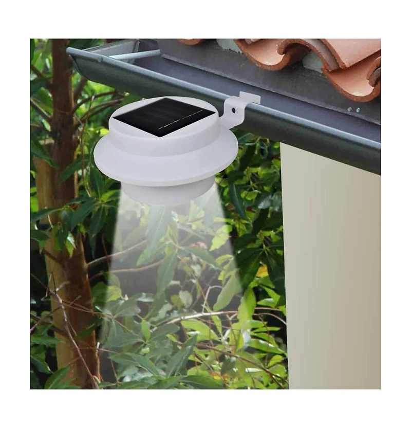 Outdoor Solar Lamp Set 6 pcs Fence Light Gutter Light White