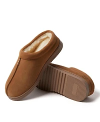 Dearfoams Men's Dean Genuine Suede Clog House Shoe Slipper