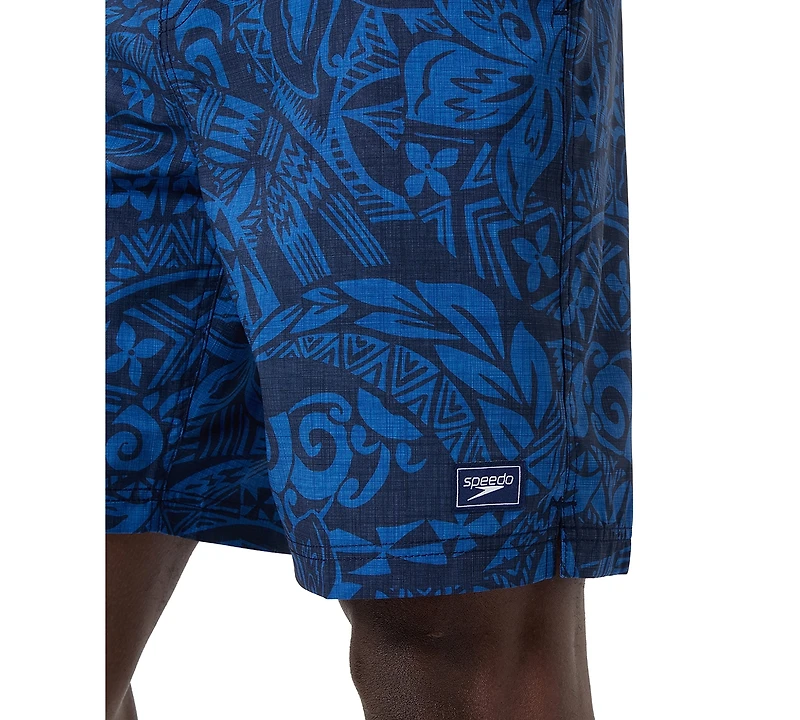 Speedo Men's Bondi Basin Abstract Print Drawstring 9" Boardshorts