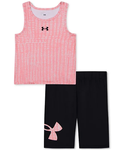 Under Armour Toddler & Little Girls Tank Top Bike Shorts, 2 Piece Set