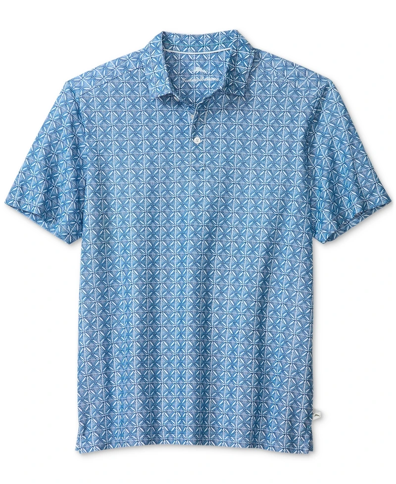 Tommy Bahama Men's Ocean Mosaic Printed Short Sleeve Polo Shirt