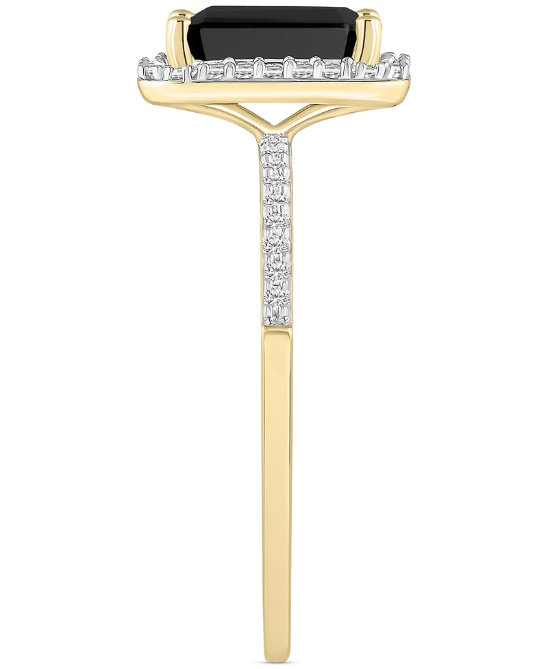 Lab-Created Ruby (2 ct. t.w.) & White Sapphire (1/4 Emerald-Cut Halo Ring 10k Gold (Also Additional Gemstones)