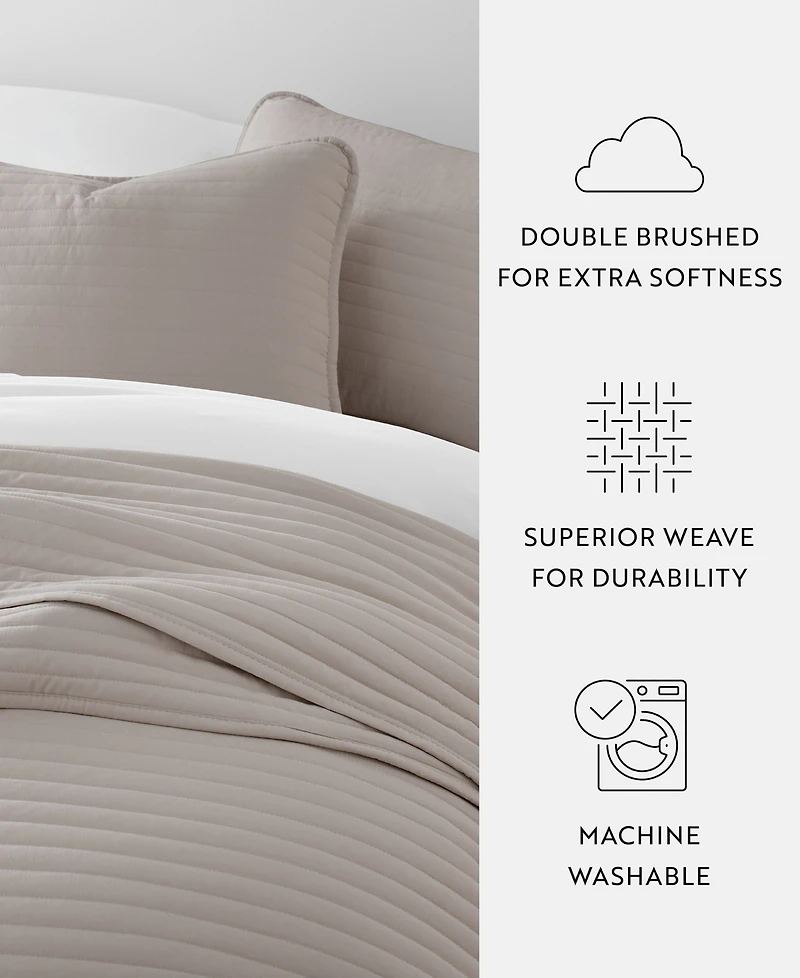 ienjoy Home Stripe Stitch 3-Pc. Quilt Set, Full/Queen