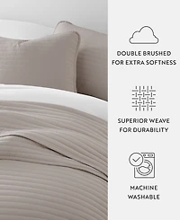 ienjoy Home Stripe Stitch 3-Pc. Quilt Set, Full/Queen