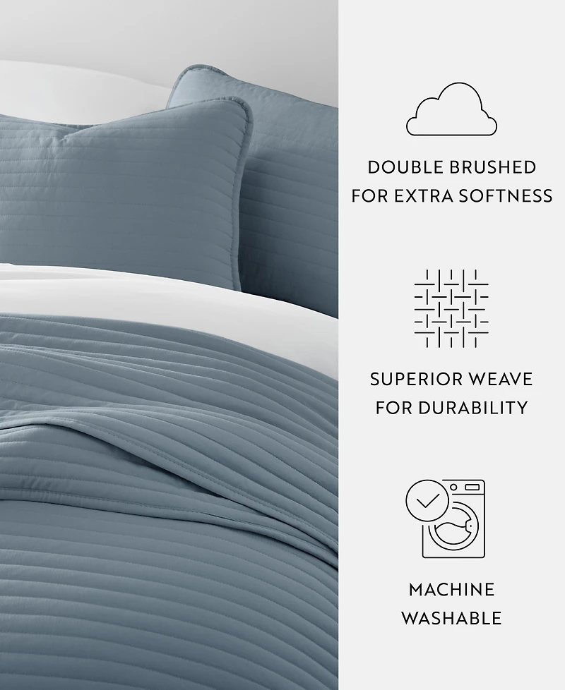 ienjoy Home Stripe Stitch 3-Pc. Quilt Set, King/California King