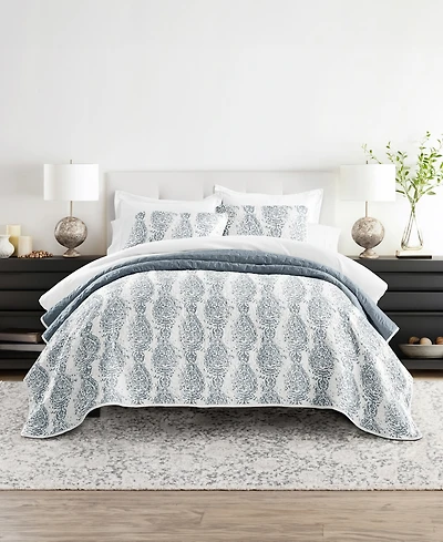 ienjoy Home Distressed Diamond Reversible 3-Pc. Lightweight Quilt Set