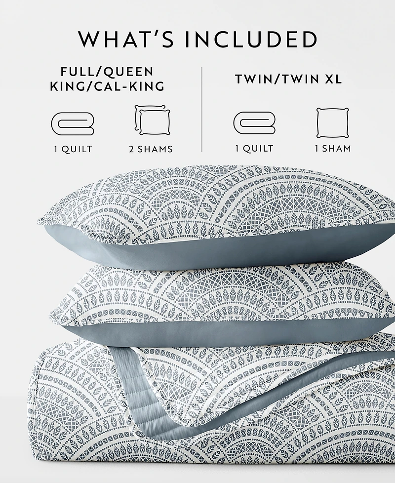 ienjoy Home Scallop Reversible -Pc. Lightweight Quilt Set