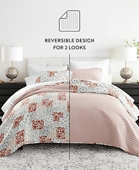 ienjoy Home Scrolled Patchwork Reversible 3-Pc. Lightweight Quilt Set, King/California King