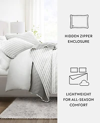 ienjoy Home Summer Stripes Reversible 3-Pc. Lightweight Quilt Set, King/California King