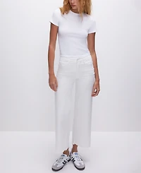 Good American Women's Waist Cropped Palazzo Jeans