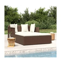 Sunbed with Cushions 71.7"x46.5"x24.8" Poly Rattan