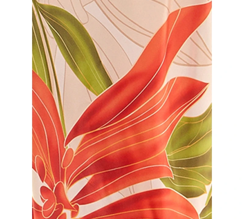 Seni & Cade Juniors' Printed Halter-Neck Satin Long Dress