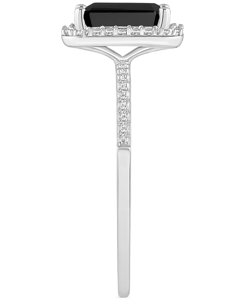 Lab-Created Ruby (2 ct. t.w.) & White Sapphire (1/4 Emerald-Cut Halo Ring 10k Gold (Also Additional Gemstones)