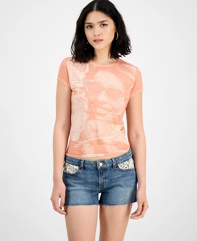 Guess Women's Short-Sleeve Sunny Burnout Tee
