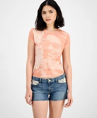 Guess Women's Short-Sleeve Sunny Burnout Tee