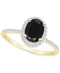 Lab-Created Ruby (1-1/4 ct. t.w.) & White Sapphire (1/5 Halo Ring 10k Gold (Also Additional Gemstones)