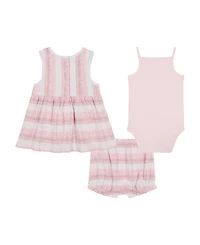 Calvin Klein Baby Girls 3-Piece Striped Slub Jersey Tunic Set with Tank Bodysuit