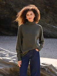 Celtic & Co. Women's Geelong Wool Slouch Turtleneck Sweater