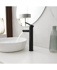 Single Hole Single Handle Bathroom Vessel Sink Faucet With Supply Hose in Polished Chrome