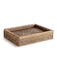 Burma Rattan Lidded Letter Storage Decorative Tray