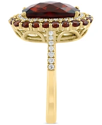 Effy Garnet (4-1/3 ct. t.w.) & Diamond (1/5 ct. t.w.) Halo Ring in 14k Gold