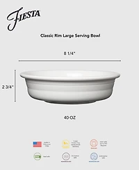 Fiesta Linen Classic Rim Large Serving Bowl, 40 oz.