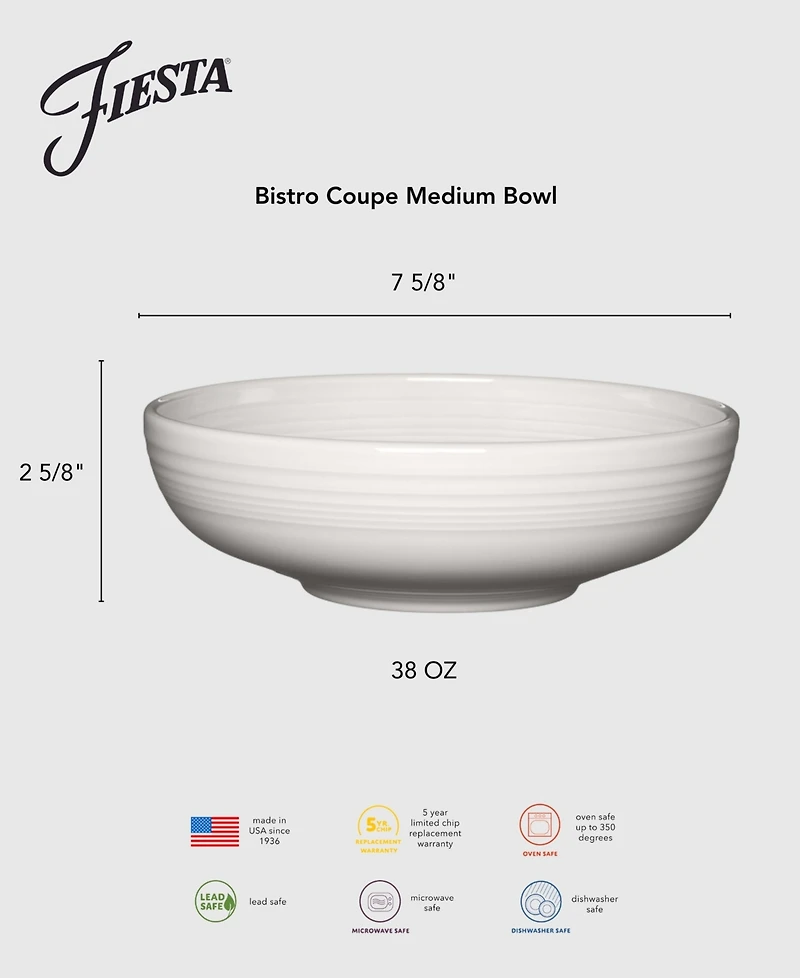 Fiesta Linen Bistro Coupe Medium Bowl, 38 oz.