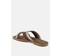 Eirata Genuine Mesh Leather Slip-On Flats