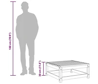 vidaXL Patio Footstool 27.6"x27.6"x11.8" Solid Pinewood