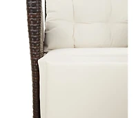 Reclining Patio Chair with Footrest Brown Poly Rattan