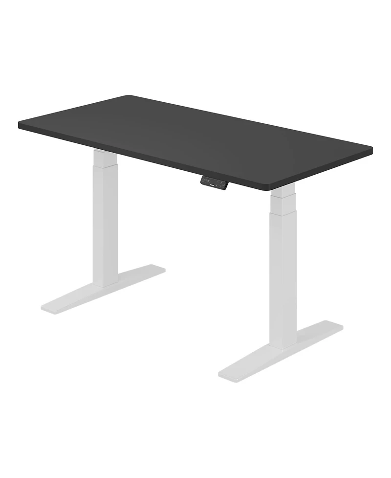 Flexispot E7-commercial 55 W Electric Adjustable Standing Desk, Rectangular Chipboard Top, White Base