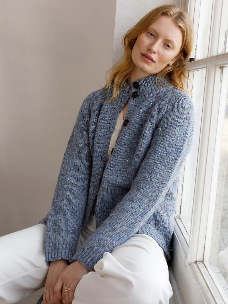 Celtic & Co. Women's Donegal Funnel Neck Cardigan