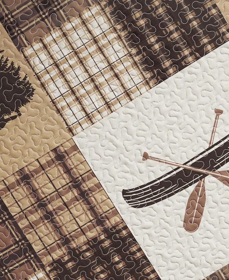 Linery & Co. Rustic Lodge Patchwork Microfiber Quilt Set With Shams