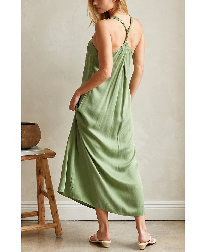 Crescent Women's Bona Back Twist Cupro Slip Dress