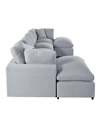 Modern Large U-Shape Sectional Sofa, 2 Chaise with Removable Ottomans for Living Room