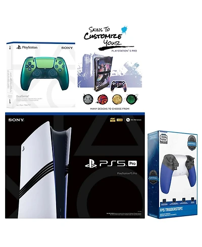 Sony PlayStation 5 Pro with Extra Volcanic Red Controller, Trigger Stop Kit and MightySkins Decal Voucher Plus 2 Year Cps Extended Warranty