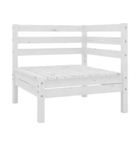 Patio Corner Sofa White Solid Wood Pine
