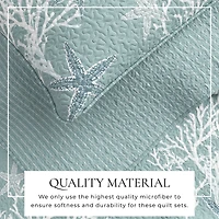 Linery & Co. Coastal Microfiber Quilt Set With Shams
