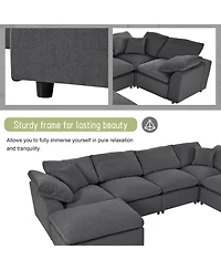 Oversized Modular Sectional Sofa with Ottoman L Shaped Corner Sectional for Living Room, Office, Spacious Space