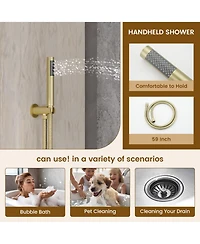 Casainc 8 Inch Ceiling-Mounted Thermostatic Shower System With Body Jets Handheld