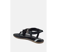 Risha Genuine Leather Tassel Sandals