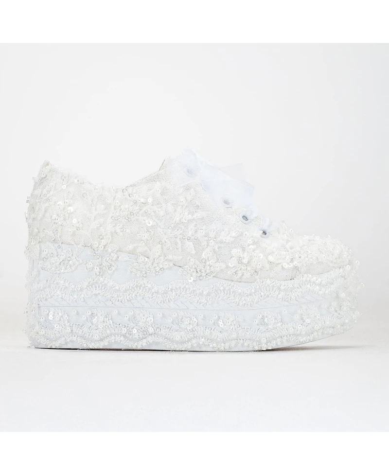 Florette Lace Bridal Platform Sneakers