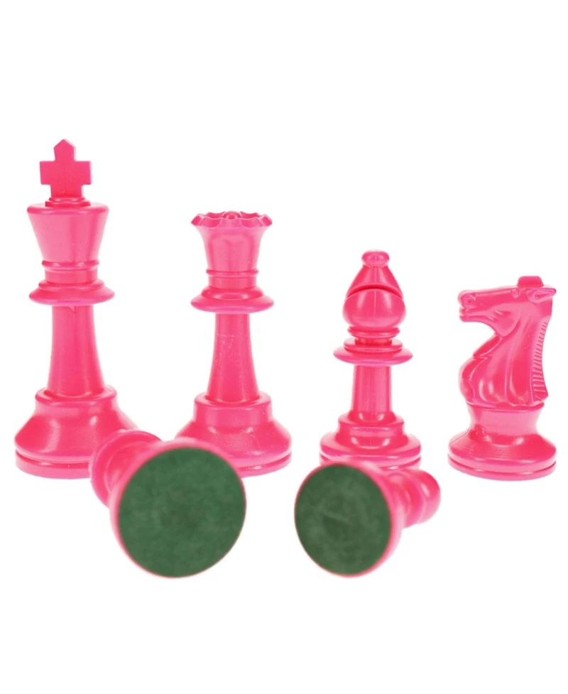 We Games Color Bright Plastic Staunton Tournament Chess Pieces with 3.75 in. King - Half Chess Set of Chess Pieces Only